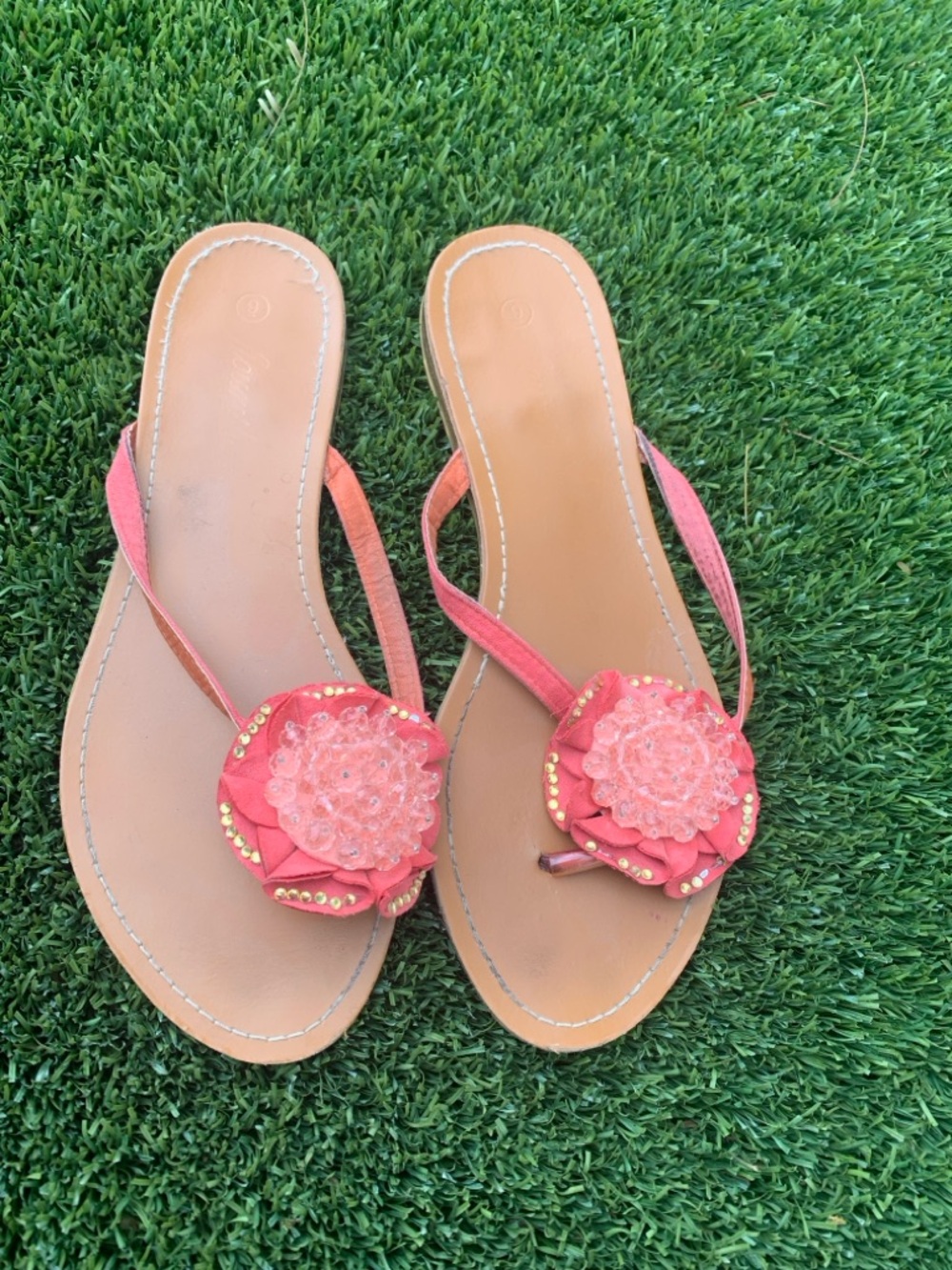 Flourish Women's Coral Floral Slide Sandals